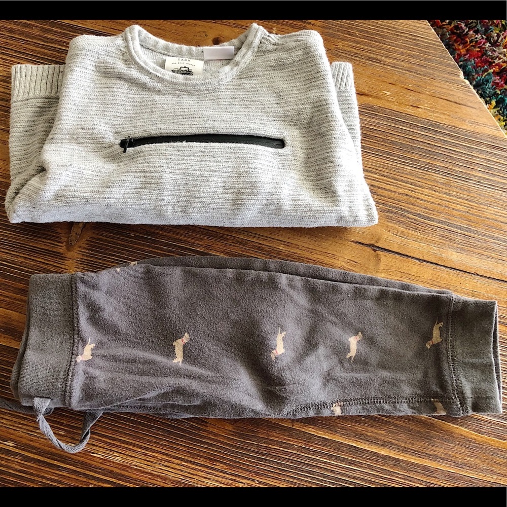 Zara sweater and Old Navy sweats